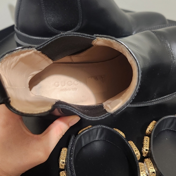 Gucci crystal belt platform chunky black boots size 35.5 - Picture 6 of 7